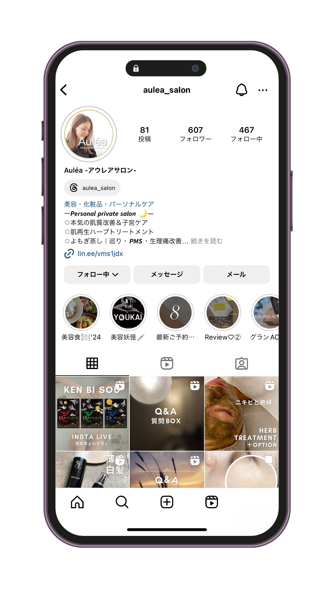 aulea salon instagram